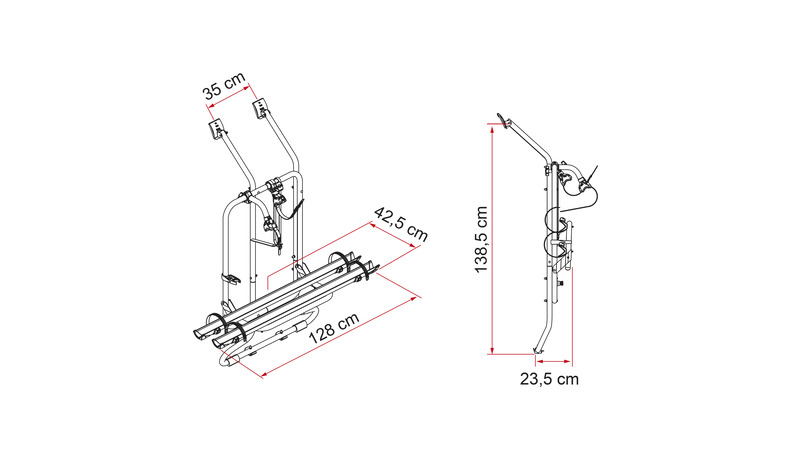 Nosič bicyklov VW T4 D s dvojitými zadnými dverami - strieborný</p>