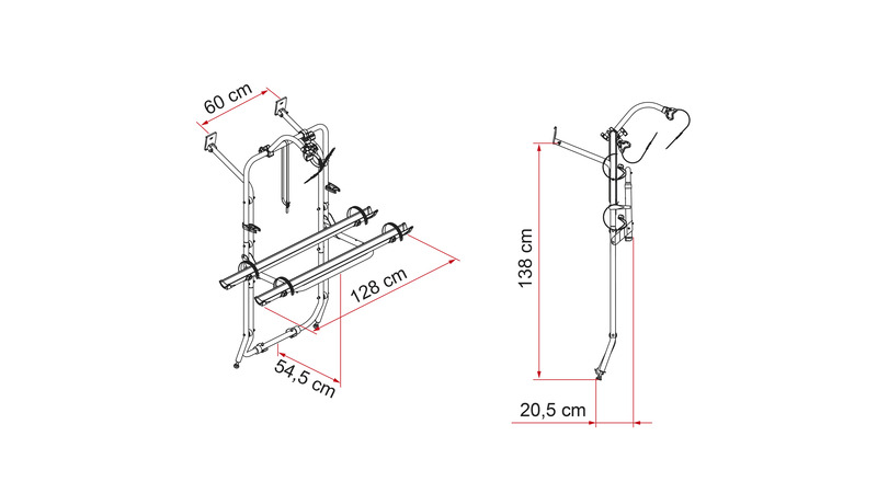 Nosič bicyklov Fiamma Cary Bike -  Mercedes - Mercedes Vito 1996 - 2003 - strieborný