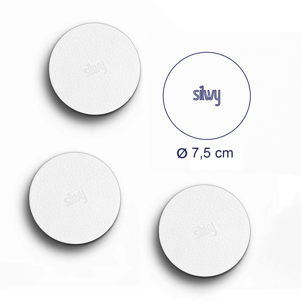 Kovové nano-gélové podložky; sada 4 ks, biele, Ø 7,5 cm