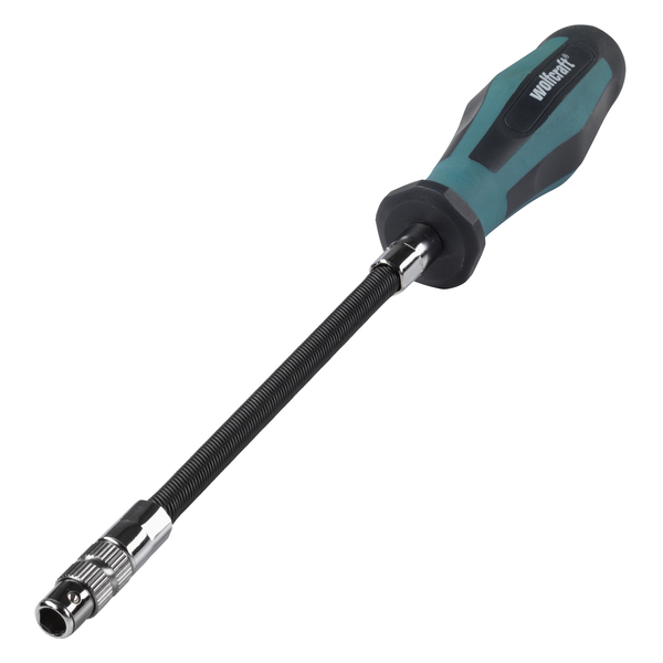 Hand screwdriver with flexible shaft