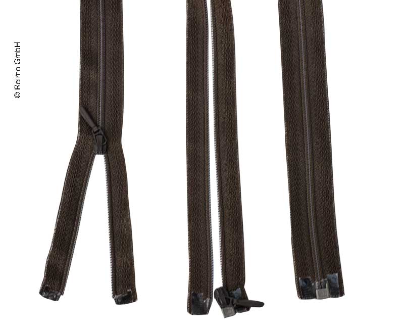 Zips 50 cm, deliteľný – s odopínateľnými háčikmi, hnedý, plastový