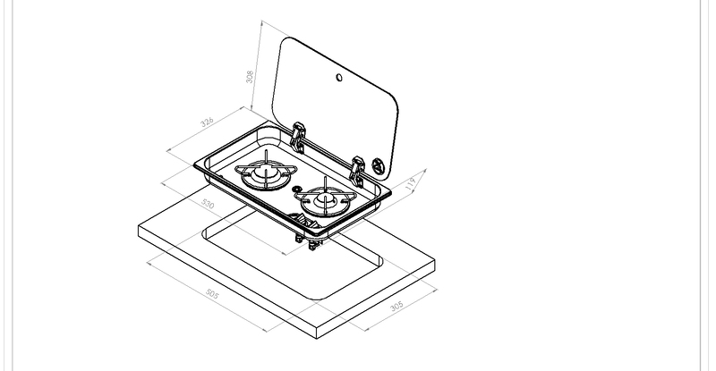 Plynový sporák s 2 horákmi</p>