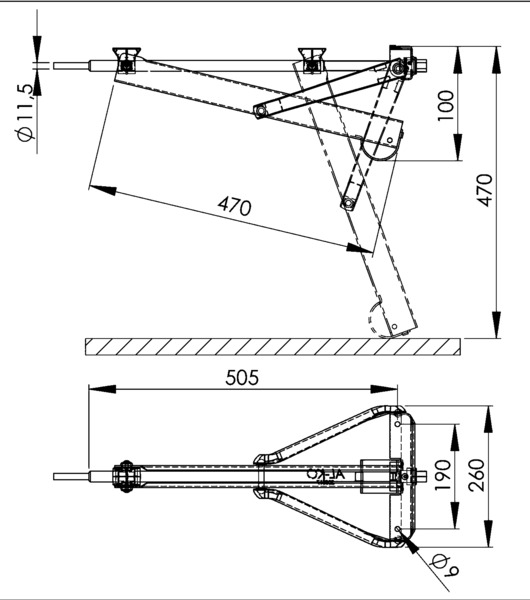Podpera zásuvky AL-KO normálna 800 kg, montážna hĺbka 505 mm