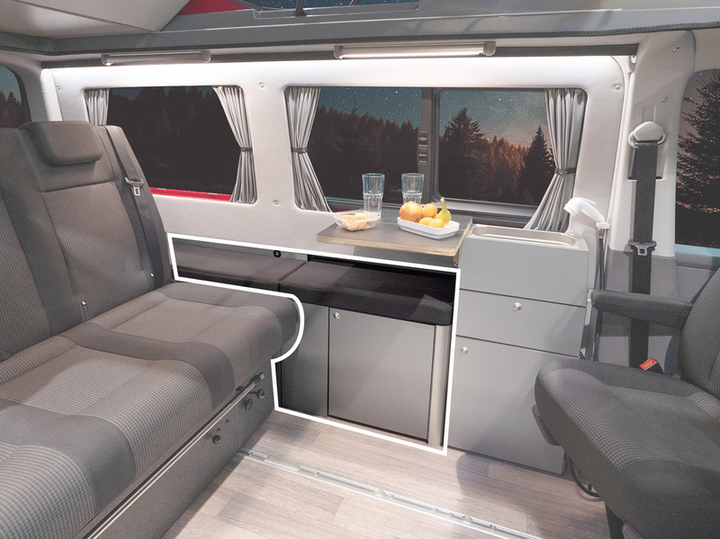 Stavebnicový set Staubox pre VW T6 / T5 s krátkym rázvorom – antracitová farba