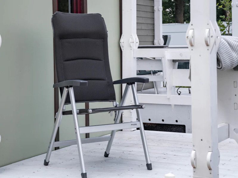 Camping chair Pioneer charcol grey - upholstered, four-legged chair