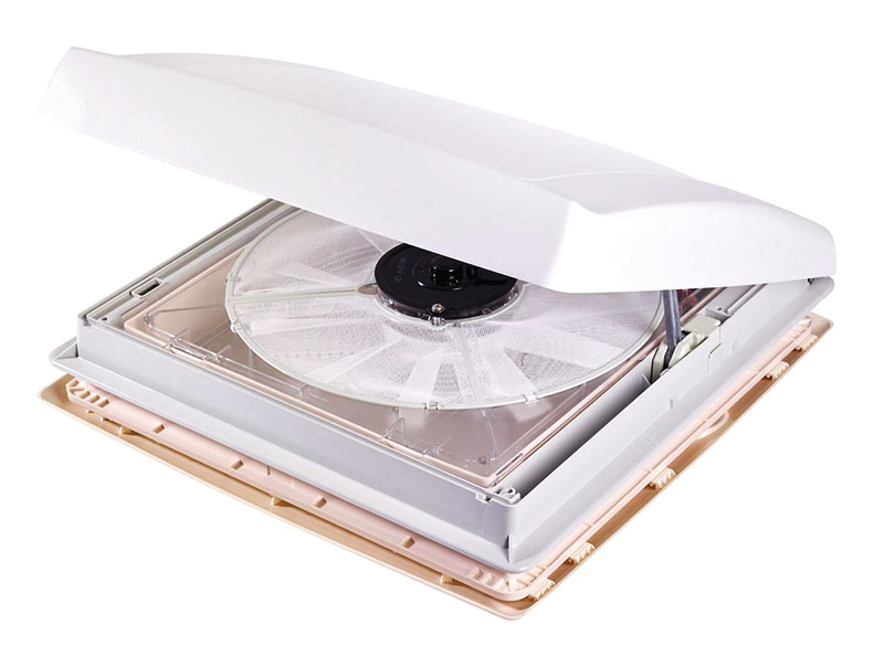 Strešný otvor Omni-Vent s 12-voltovým ventilátorom, 40 × 40, biely