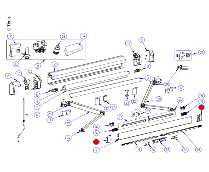 LH+RH Endcap Leadrail rok
