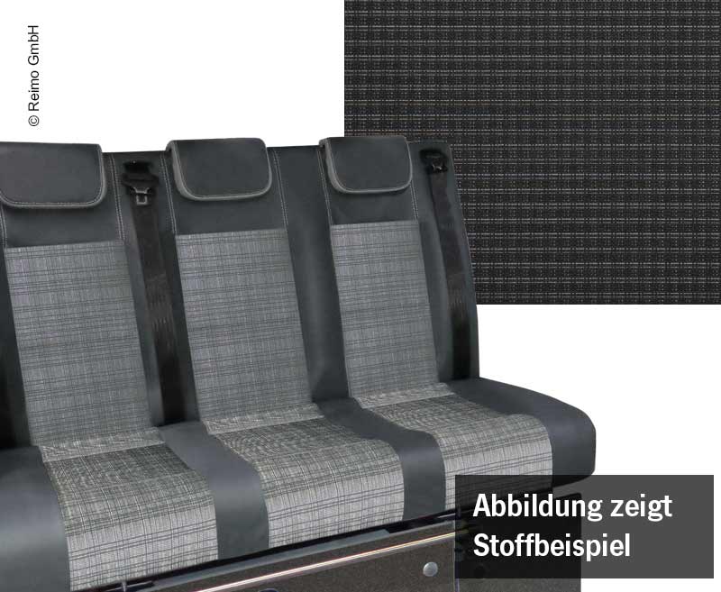 Spacie sedadlo VW T6.1, Trio Style V3000, veľkosť 10, 3-miestne, čalúnenie Double Grid, 2-farebné.
