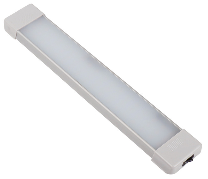 12V LED light with on/off switch, length: 370mm, 54 LEDs, aluminium