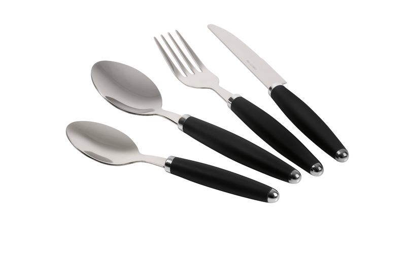 Camping Cutlery, MIDNIGHT Camp4, 6 People/24-Parts, black