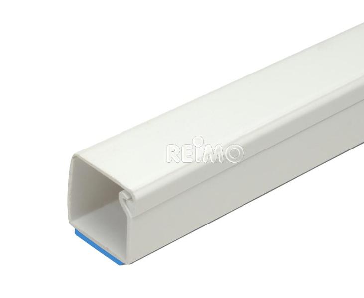 Cable channel 7x12mm x2000mm with film hinge lid, self adhering