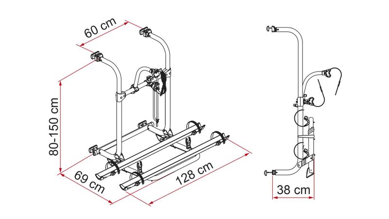 Nosič bicyklov Fiamma Carry-Bike PRO N pre 2 až 4 bicykle alebo bicykle 2E</p>