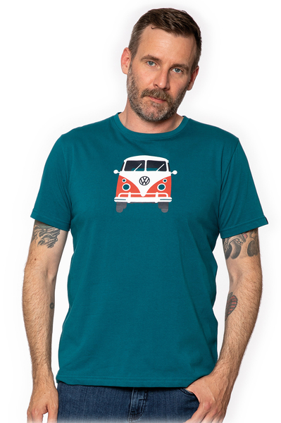 Pánske tričko „Bulli Front“ VW, veľkosť S, tmavomodré, 100 % bavlna