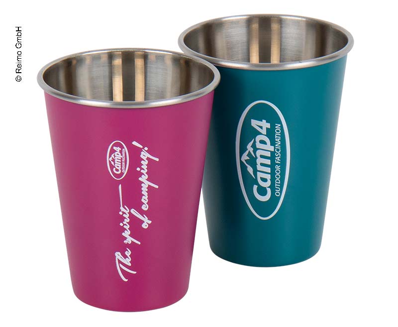 Stainless steel cup YOUNG in set of 2 - berry