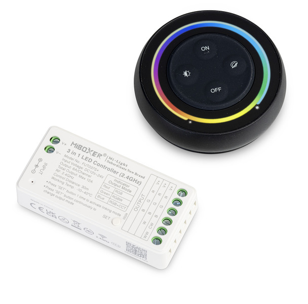 LED ovládač 3 v 1 s bezdrôtovým diaľkovým ovládačom Rainbow (2,4 GHz)