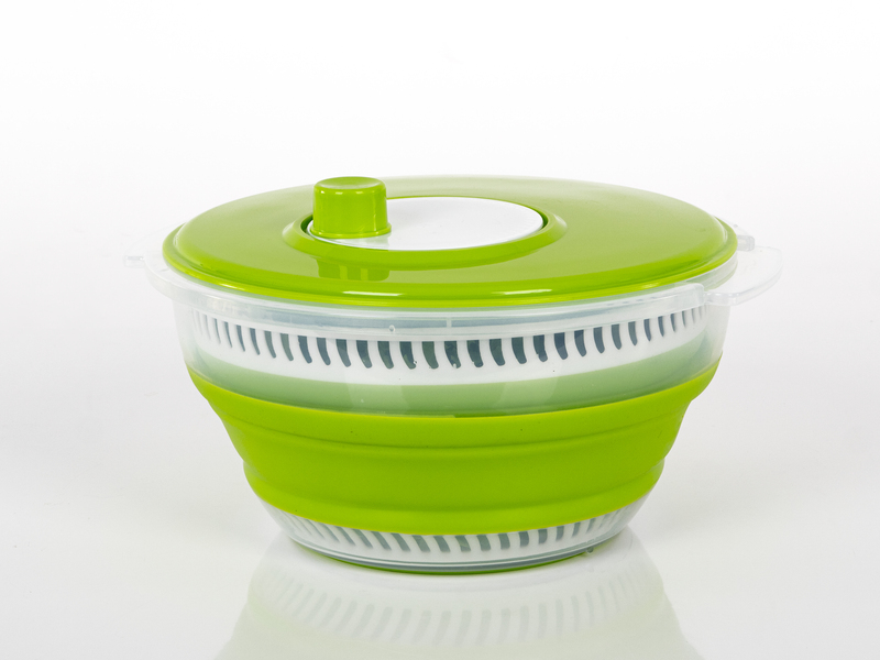 Skladací odstredivka na šalát s vekom vrátane sitka a misky - biela/zelená</p>
