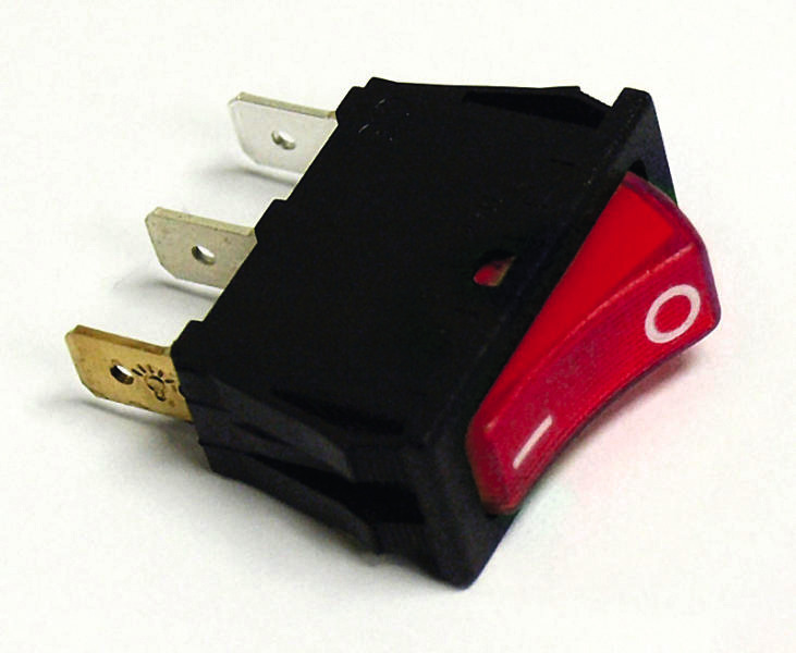 Kyvný spínač 12 V/24 V, červený