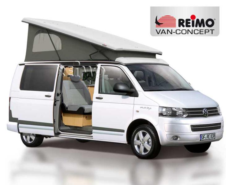 Superplochá strešná postel pre VW T5 / T6 / T6.1 Transporter LR – zdvihnutá v zadnej časti