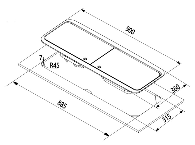 Kombinovaný sporák/drez 2-dielny sklenený kryt - drez vľavo</p>