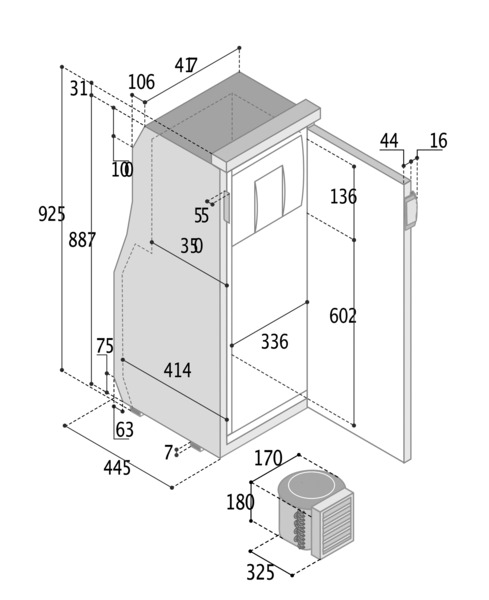 Kompresorová chladnička Slim 90 - 82 l - čierna</p>