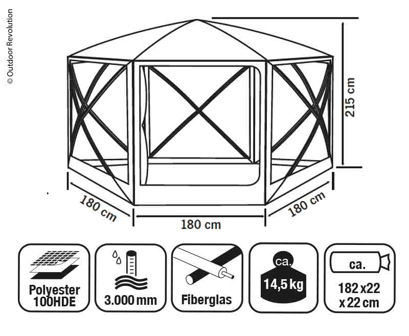Pavilion Cayman Screenhouse 6 360x360x215cm