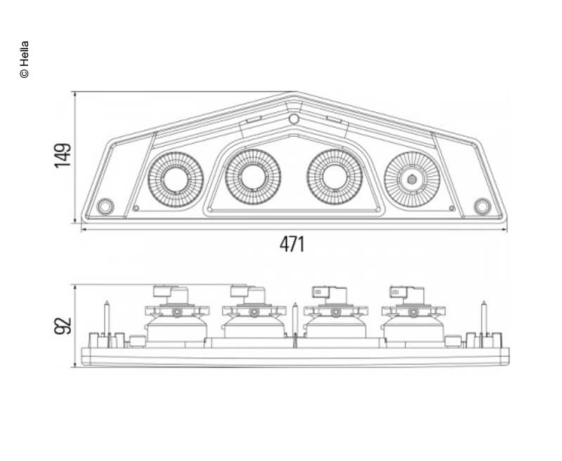 Hella rear light left 12V Caraluna Hella rear light left 12V Caraluna