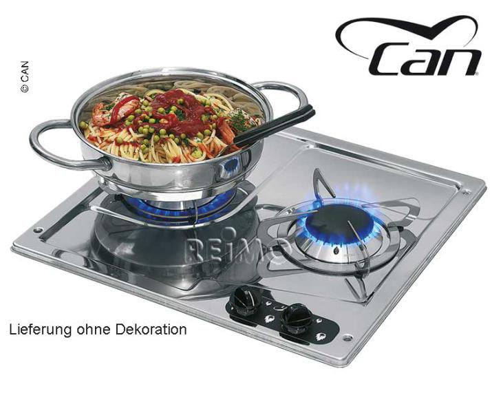 Cooker 2-flame stainless steel L38 x W36 x H4 9 cm