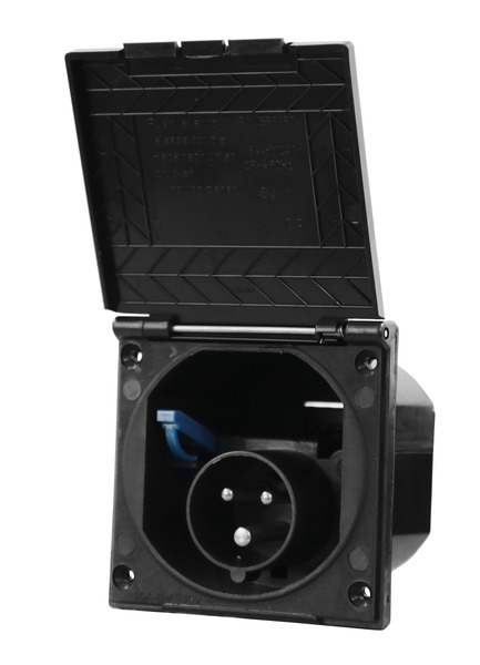 Štvorhranná vstupná zásuvka do karavanu Carbest CEE - čierna