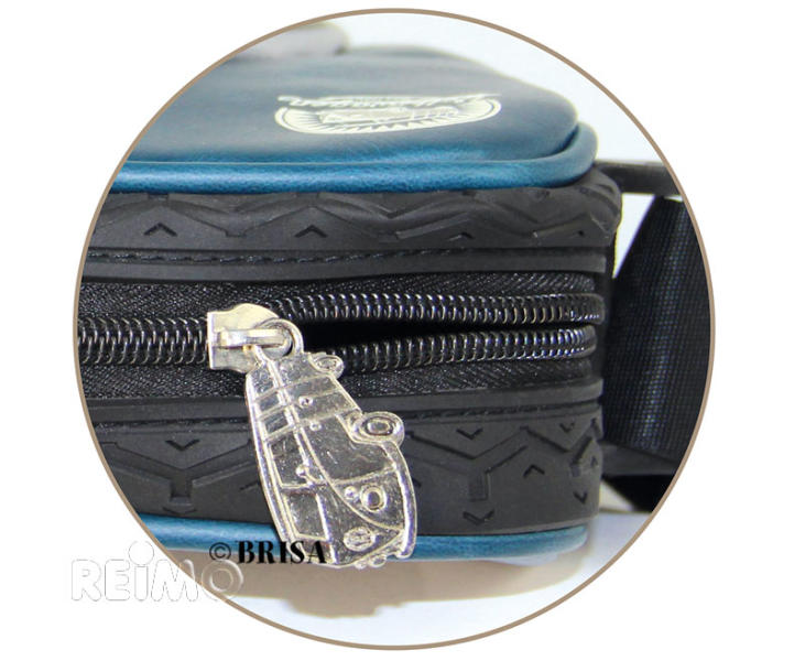 Taška cez rameno z kolekcie VW "behúň pneumatiky",25x35x10cm,modrá/sivá