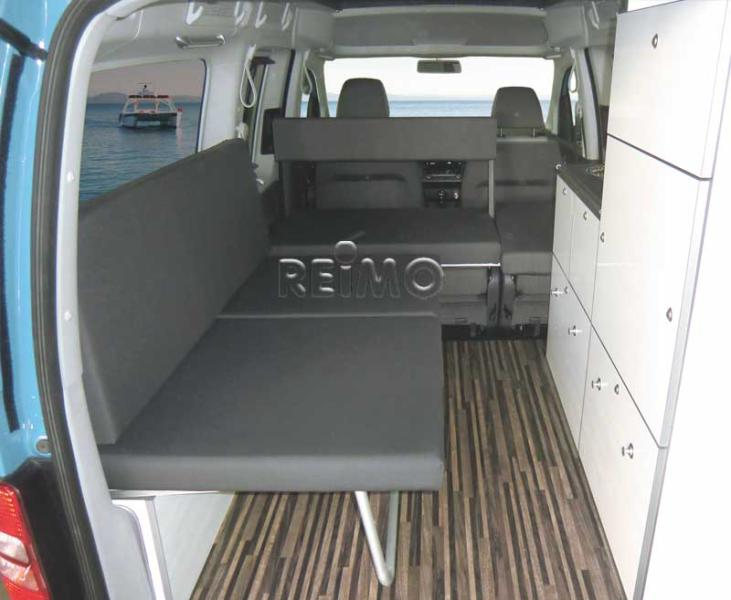 Kempingová posteľ so sklopnou lavicou pre VW CADDY Maxi & Camp, rok výroby 8/2010 až 8/2020