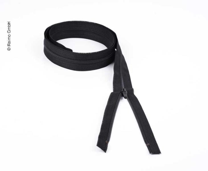 Zips 130 cm, deliteľný – odopínateľný, čierny, z plastu