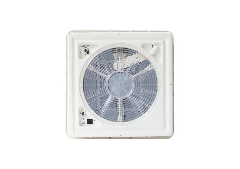 12 V strešná klapka s kľukovým mechanizmom Turbo-Vent Premium – 40 x 40 cm – biela klapka