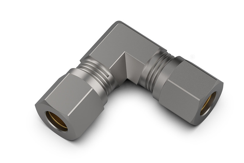 DREHMEISTER Rúrková spojka s rezaným krúžkom, ohnutá o 90° – 10 mm