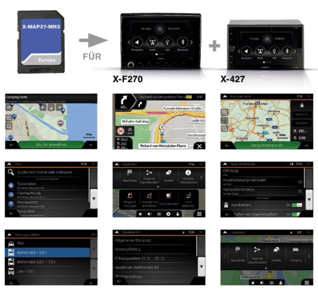 Navigačný balík pre informačno-zábavné systémy X-427 a X-F270</p>