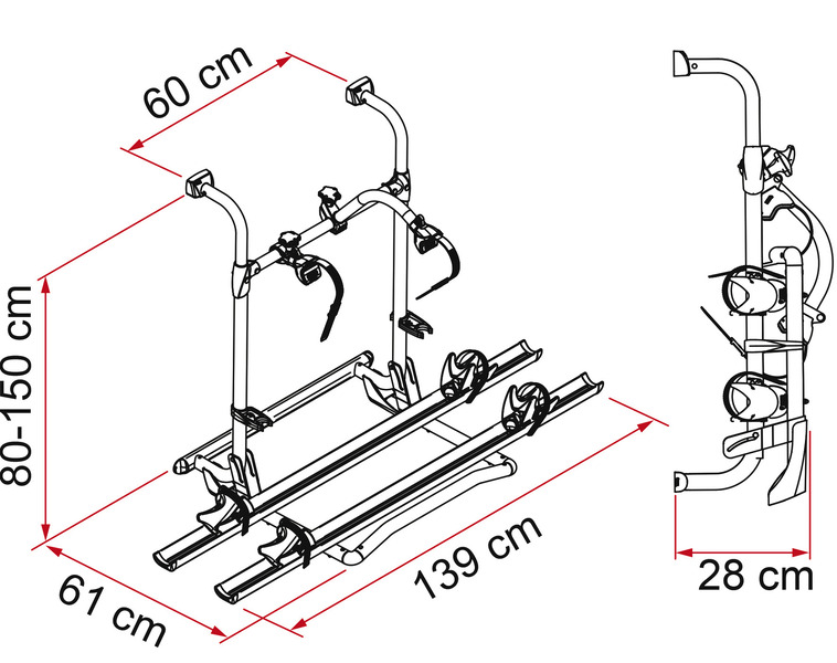Zadný nosič Carry Bike PRO pre elektrické bicykle, na 2 bicykle