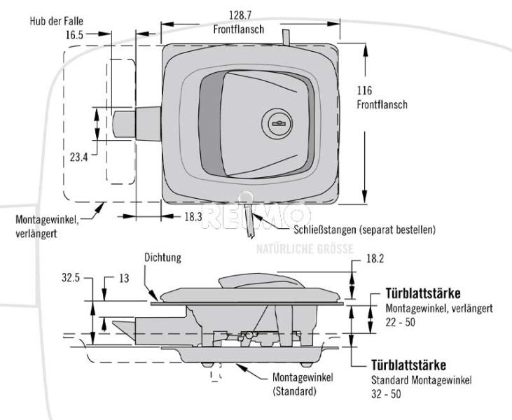 Zámok s chlopňou kufra biely