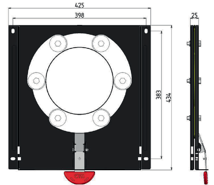 Otočná konzola – pre Volkswagen T5/T6/T6.1 – pre originálne sedadlo 2003–2024 – strana vodiča/spolujazdca
