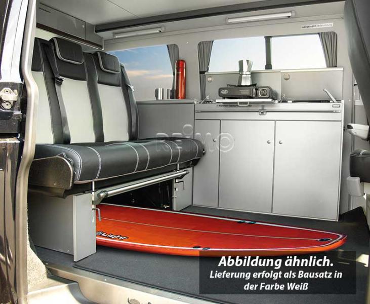 Séria nábytku CityVan, biela s vysokým leskom pre VW T6/5 s krátkym rázvorom