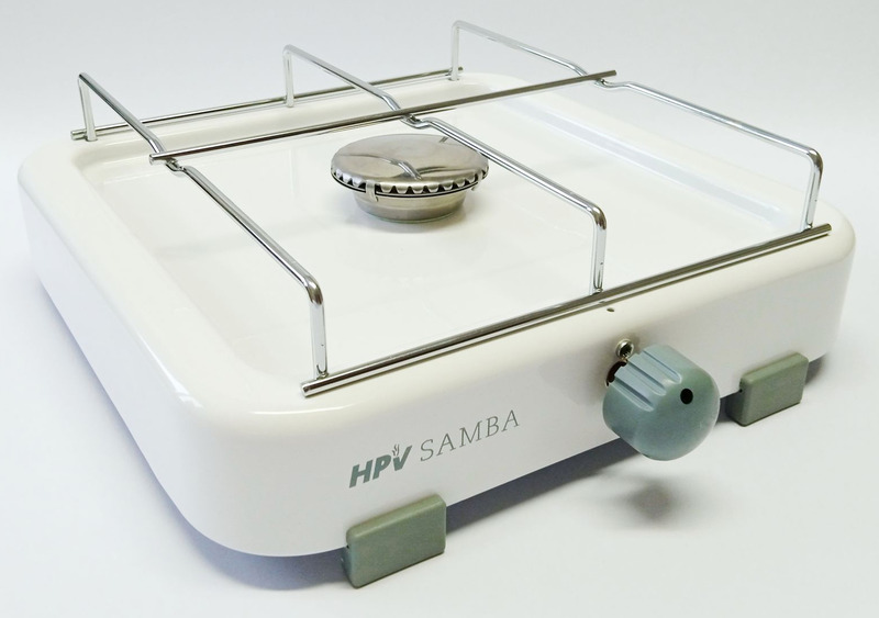 Plynový sporák Samba s koncovým bezpečnostným zariadením, 1 horák - biely - 50 mbar</p>