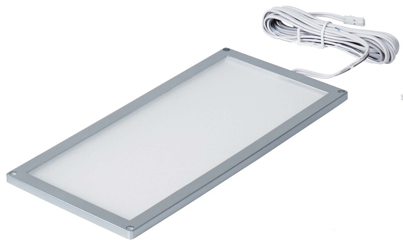 LED ceiling light 12V/4W, frame silver, 100x200mm