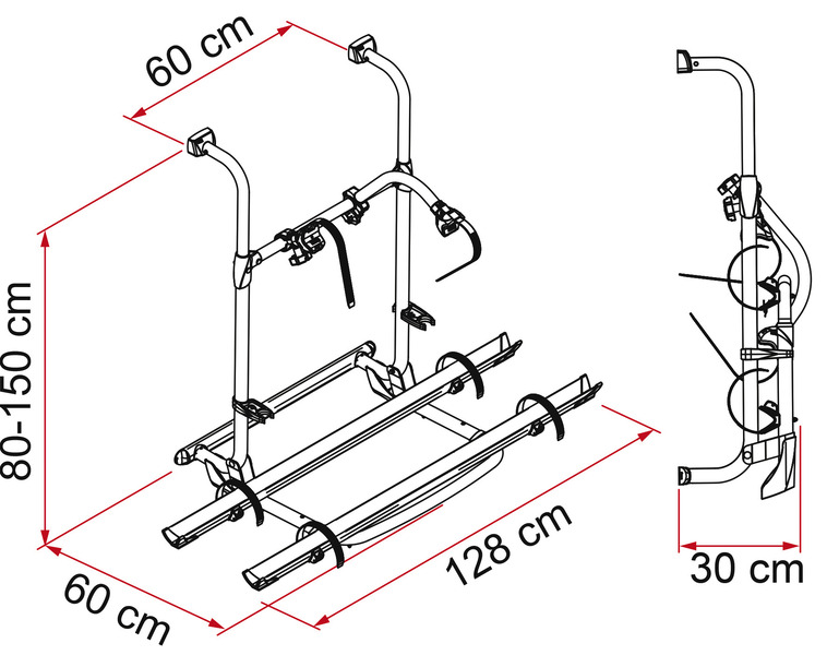 Fiamma Carry Bike PRO – nosič bicyklov pre 2 bicykle, s možnosťou rozšírenia na 4 bicykle, nosnosť 60 kg