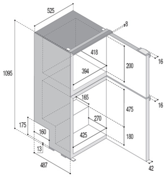 Kompresorová chladnička DP150i - 155 l - čierna</p>