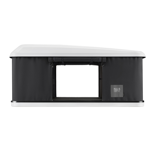 AUTOHOME 1.0 Pevný strešný stan - Sivá látka - Biely plášť - Stredný</p>