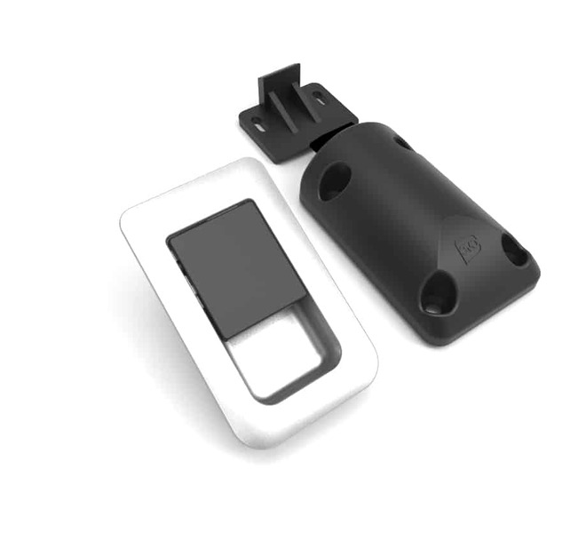 Západka 36 x 59 mm pre kľučky dverí 12 - 18 mm - matný chróm / čierna</p>