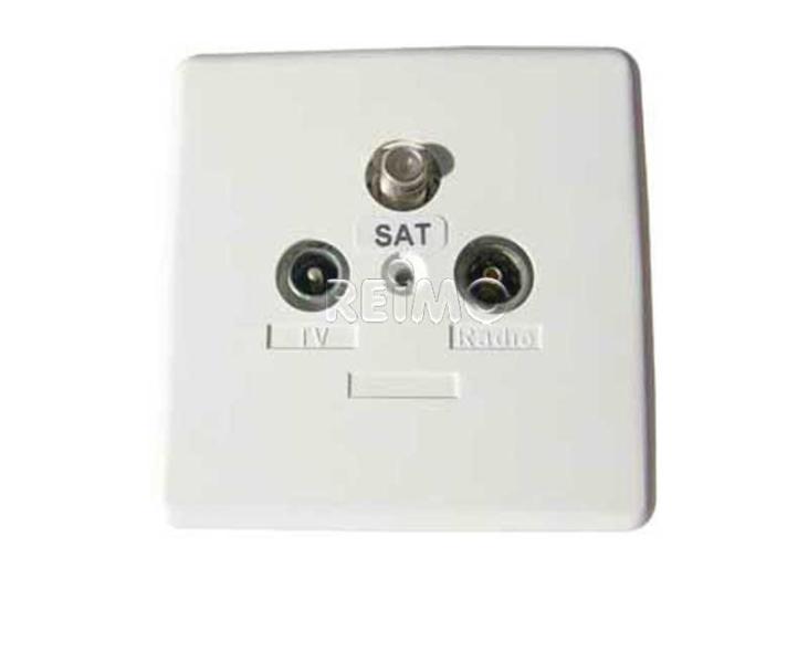 Satelitná koncová zásuvka s 3 prípojkami, rozbalená