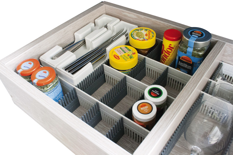 Zásuvkové lišty Purvario - svetlosivá / antracit - sada 8 kusov</p>