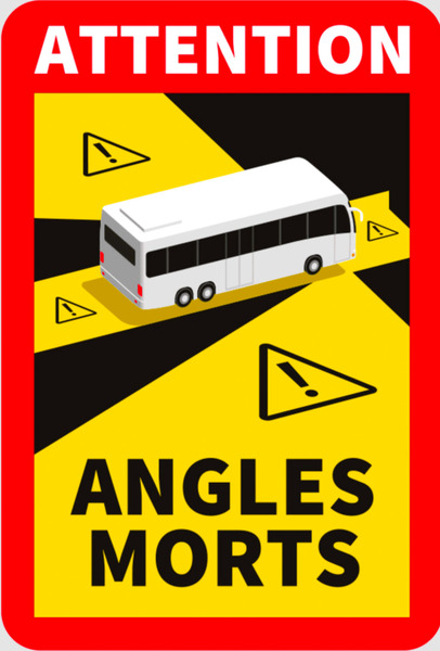 Výstražná tabuľka „Angles Morts“ (mŕtvy uhol), samolepiaca