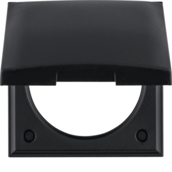 Berker INTEGRO socket outlet frame granite black with hinged cover, SB