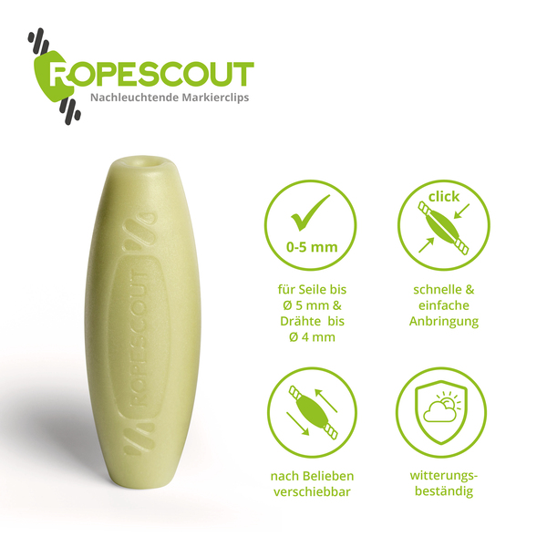 Označovacie klipy Ropescout 8 kusov, fotoluminiscenčné</p>