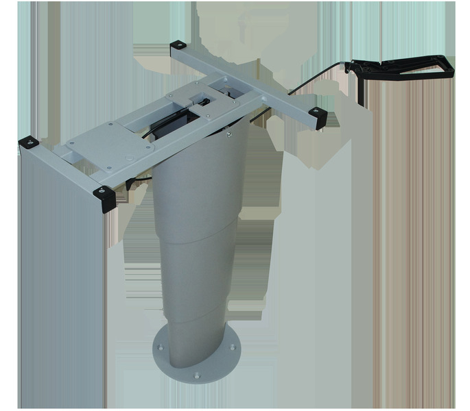 Jednostĺpový zdvíhací stôl Primero Comfort, 325–685 mm, striebornosivý